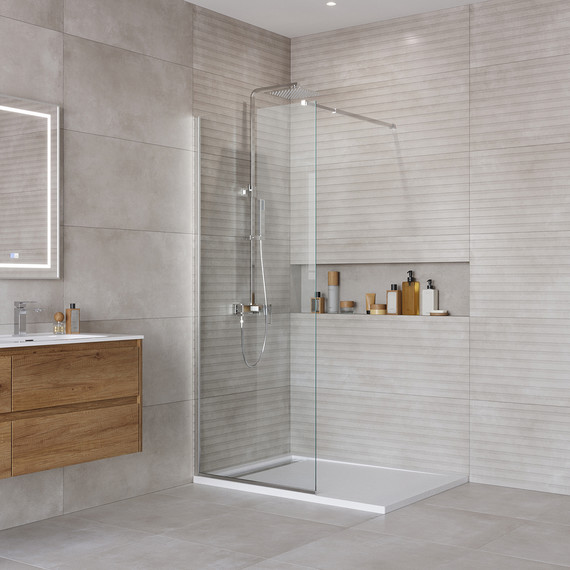 Душевая перегородка BelBagno 70 см KRAFT-L-1-70-C-Cr, хром/прозрачное - фото 