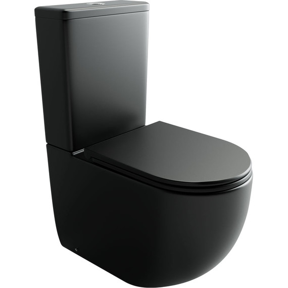 Унитаз-компакт Ceramicanova Metropol CN4001TMB с тонкой крышкой микролифт (система смыва Торнадо) чёрный матовый - фото 2