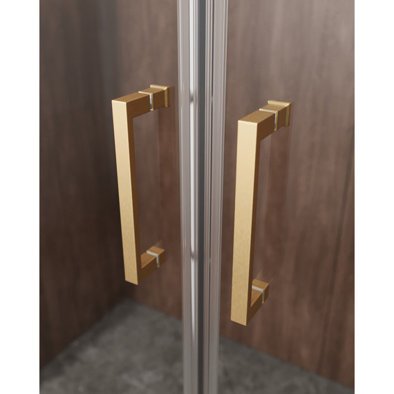 Душевое ограждение Cezares 170x90 см MOLVENO-AH-2/2-170/90-C-BORO-IV, брашированное золото/прозрачное - фото 3