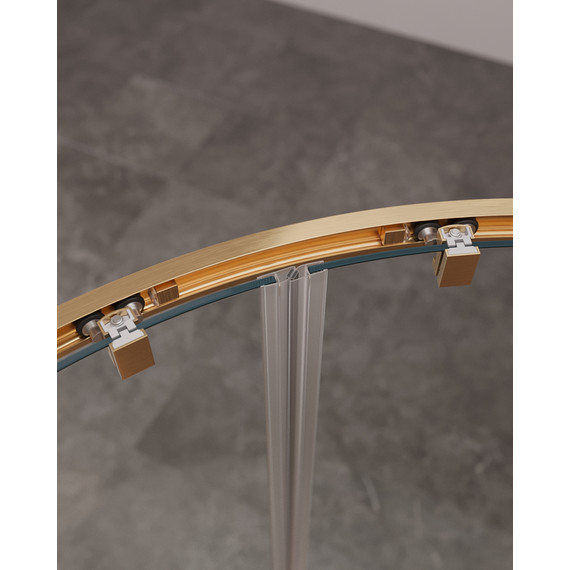 Душевое ограждение Cezares 120x110 см MOLVENO-RH-22-120/110-C-BORO-IV, брашированное золото/прозрачное - фото 5