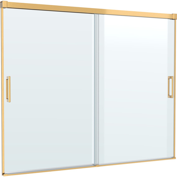 Шторка для ванны Cezares 180 см TANDEM-SOFT-VF-2-180/145-C-BORO-IV, брашированное золото/прозрачное - фото 3