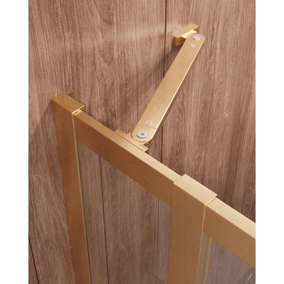 Душевое ограждение Cezares 120x110 см MOLVENO-AH-22-120/110-C-BORO-IV, брашированное золото/прозрачное - фото 6