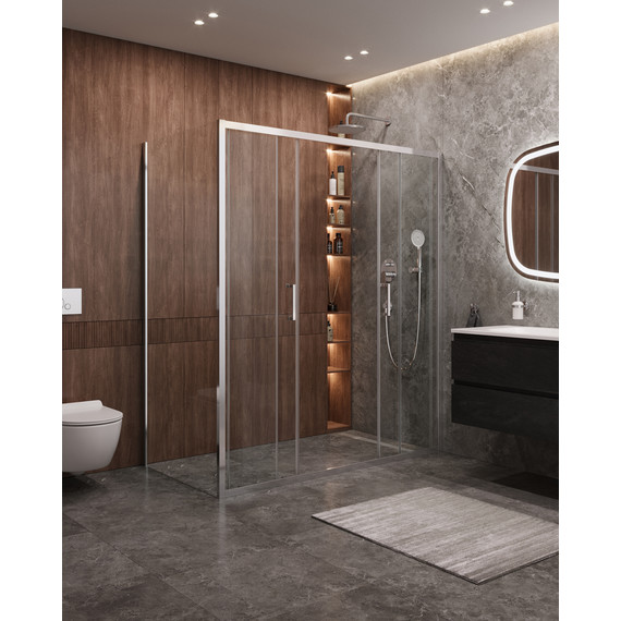 Душевое ограждение Cezares 180x90 см MOLVENO-AH-2/1-180/90-C-Cr-IV, хром/прозрачное - фото 2