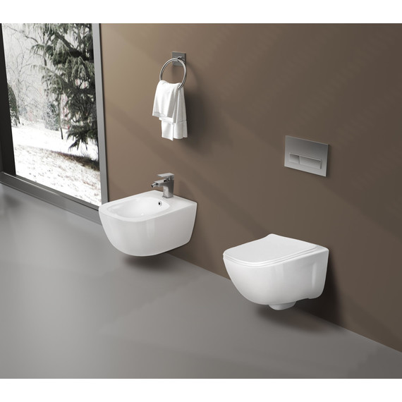 Унитаз-биде подвесной безободковый Aquatek Дива AQ2012B-00 с крышкой микролифт - фото 7