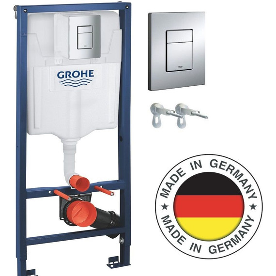 Инсталляция для подвесного унитаза Grohe Rapid SL 38772001 с кнопкой смыва хром, Цвет производителя: хром - фото 