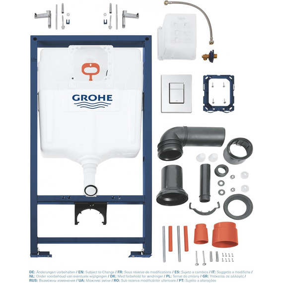 Инсталляция для подвесного унитаза Grohe Rapid SL 38772001 с кнопкой смыва хром, Цвет производителя: хром - фото 4