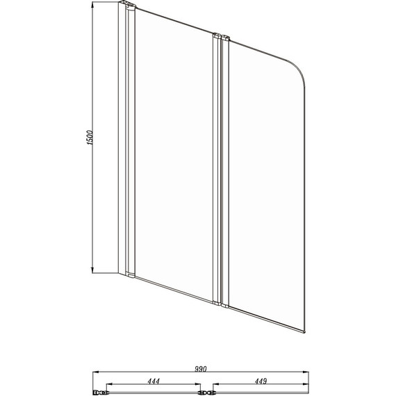 Шторка для ванны Aquatek Дельта 100x150 см AQ DEL SBA 10015CH хром/прозрачное - фото 3