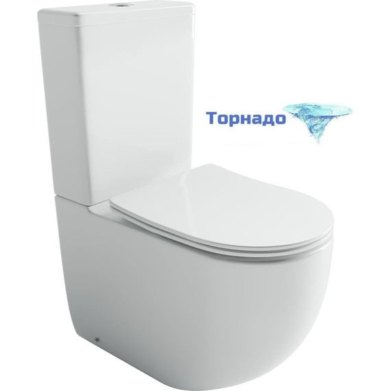 Унитаз-компакт Ceramicanova Metropol CN4001T с тонкой крышкой микролифт (система смыва Торнадо) - фото 