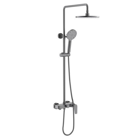 Душевая стойка Aquatek Бетта AQ2140BGM, чёрный хром шлифованный, Цвет производителя: чёрный хром шлифованный - фото 