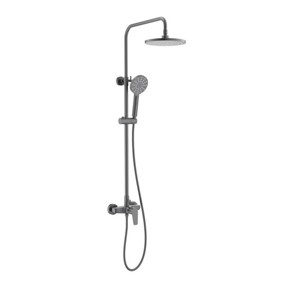 Душевая стойка Aquatek Бетта AQ2160BGM, чёрный хром шлифованный, Цвет производителя: чёрный хром шлифованный - фото 