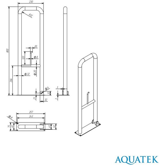 Поручень для ванны Aquatek POR-0000005 - фото 7