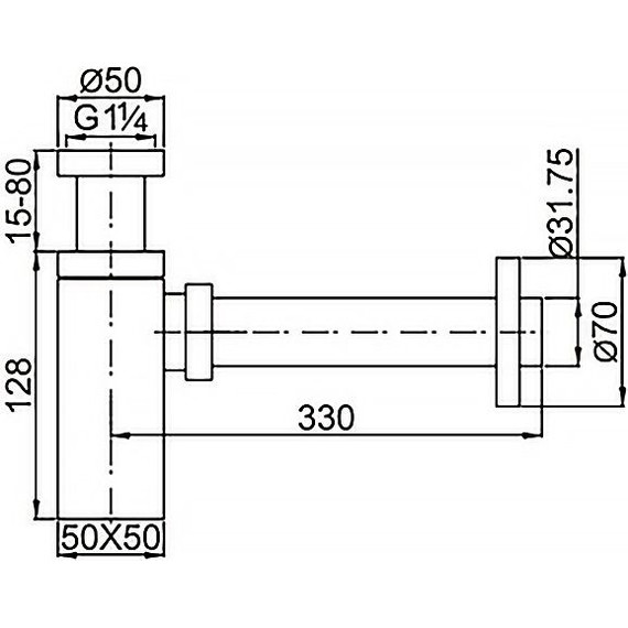 Сифон универсальный Azario G1 1/4 AZ-109-CHR - фото 4