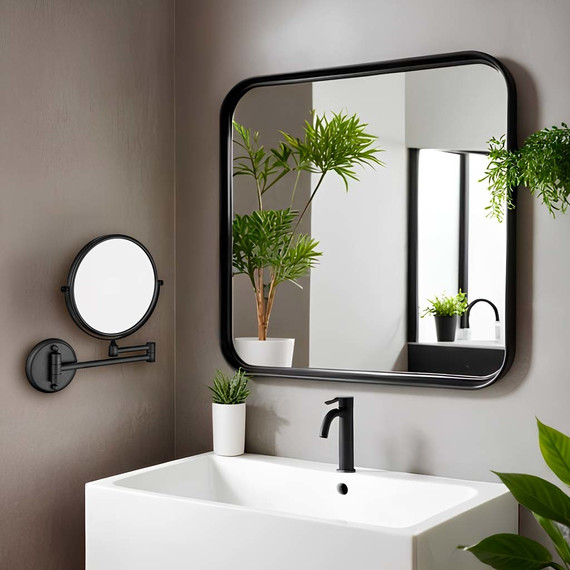 Зеркало косметическое настенное Azario Altre AZ-211В-6, цвет чёрный - фото 2