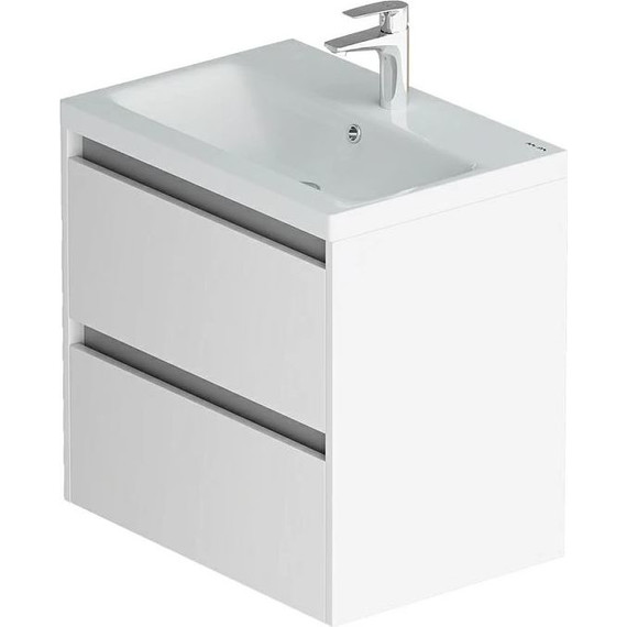 Тумба напольная с раковиной Am.Pm Pulse 60 см M91-FHX0602-WCC0602WG, белый глянцевый - фото 