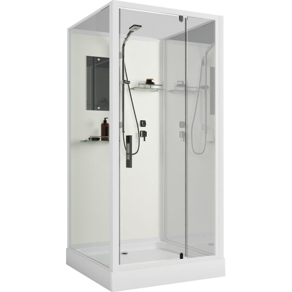 Душевая кабина Niagara Standart 100x100 см ST100/15Q/BK, белый/прозрачное - фото 2