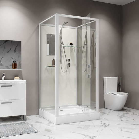 Душевая кабина Niagara Standart 100x100 см ST100/15Q/BK, белый/прозрачное - фото 3