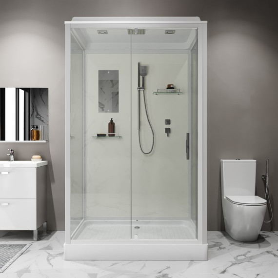 Душевая кабина Niagara Standart 120x90 см ST120/90/15Q, белый/прозрачное - фото 3