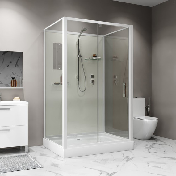 Душевая кабина Niagara Standart 120x90 см ST120/90/15Q/BK, белый/прозрачное - фото 