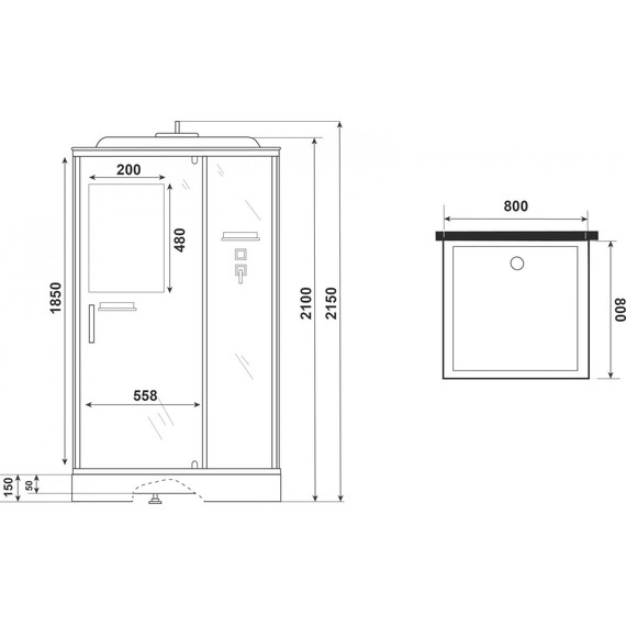 Душевая кабина Niagara Standart 80x80 см ST80/15Q, белый/прозрачное - фото 10