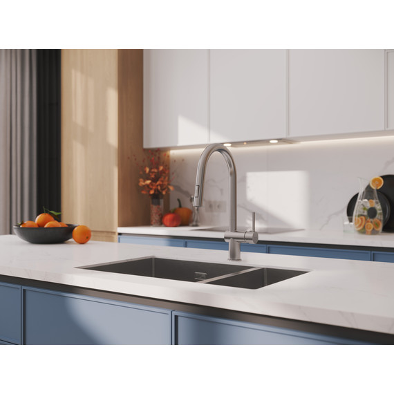 Смеситель для кухни Cersanit Brasko A68226, сатин - фото 11