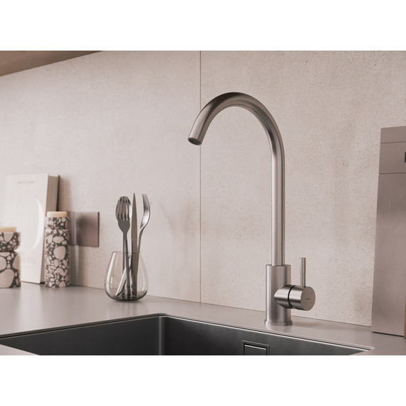 Смеситель для кухни Cersanit Como A68242, сатин - фото 9