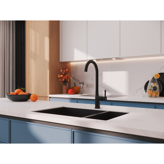 Смеситель для кухни Cersanit Elio A68261, чёрный - фото 10