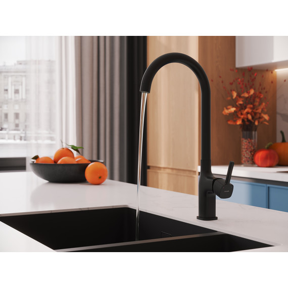 Смеситель для кухни Cersanit Elio A68261, чёрный - фото 11