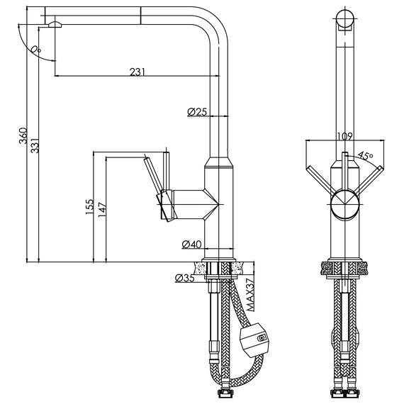 Смеситель для кухни Cersanit Flavis A64860 - фото 15