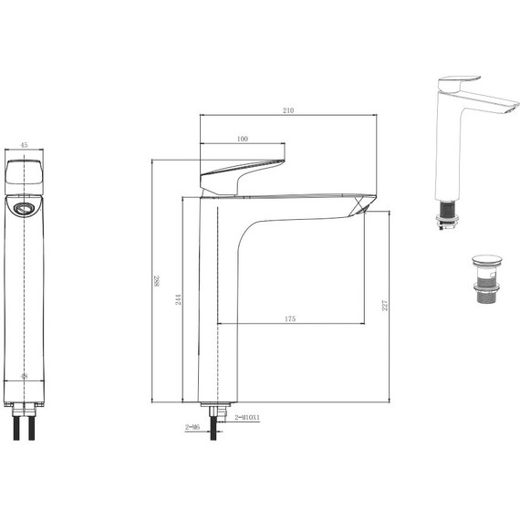 Смеситель для раковины высокий Aquatek Вега AQ1005MB, чёрный матовый, Цвет производителя: чёрный матовый - фото 4