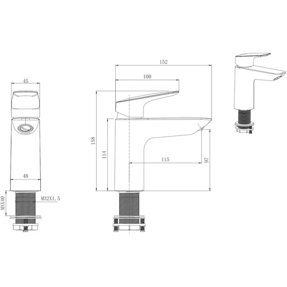Смеситель для раковины Aquatek Вега AQ1011CR, Цвет производителя: хром - фото 14