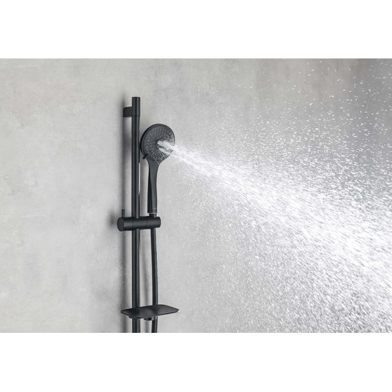 Набор смесителей 3 в 1 для ванны с коротким изливом Aquatek Вега AQ1030MB, чёрный матовый, Цвет производителя: чёрный матовый - фото 8