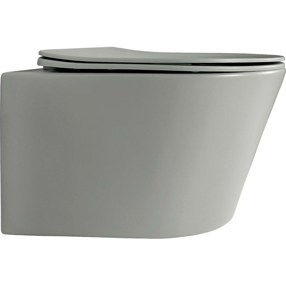 Унитаз подвесной безободковый Aquatek Вега AQ1905-MG с тонкой крышкой микролифт, серый матовый - фото 2