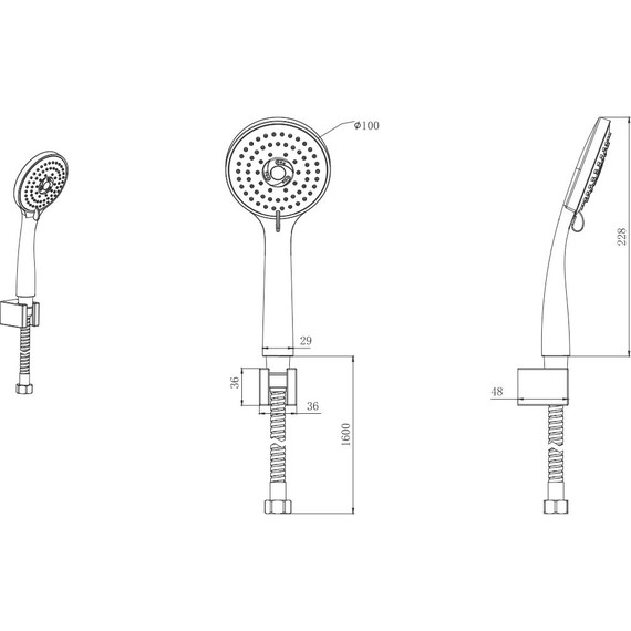 Набор смесителей 4 в 1 для душа Aquatek Вега AQ1073CR - фото 7