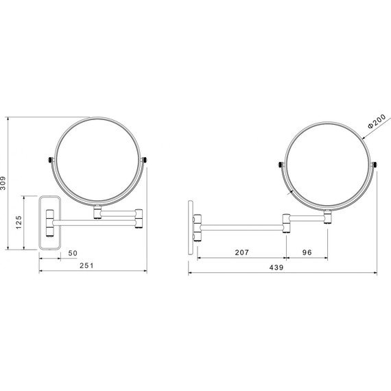 Зеркало косметическое настенное Aquatek AQ4910BG, цвет золото шлифованное - фото 2