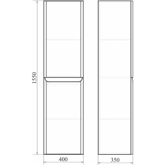 Пенал подвесной Sole Savag 40 см R, белый - фото 4