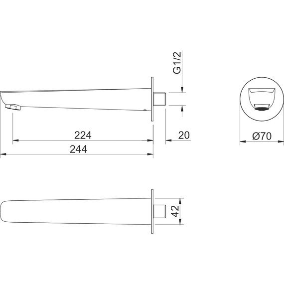 Излив для ванны Aquatek Бетта AQ1141MB, чёрный матовый - фото 4