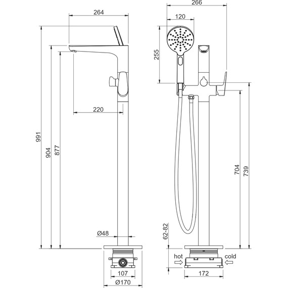 Смеситель для ванны Aquatek Бетта AQ1145CR, Цвет производителя: хром - фото 13