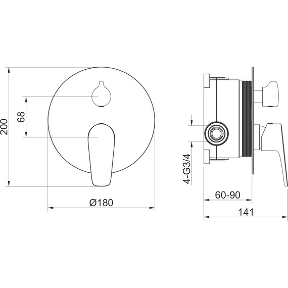 Смеситель для ванны Aquatek Бетта AQ1146CR (со скрытой частью), Цвет производителя: хром - фото 4