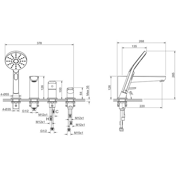 Смеситель для ванны Aquatek Бетта AQ1148MB, чёрный матовый, Цвет производителя: чёрный матовый - фото 13