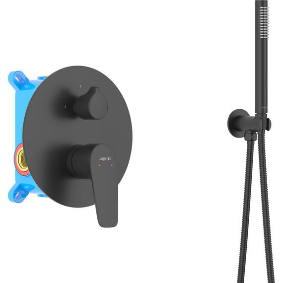 Душевая система для душа Aquatek Бетта AQ1172MB (со скрытой частью) чёрный матовый, Цвет производителя: чёрный матовый - фото 4