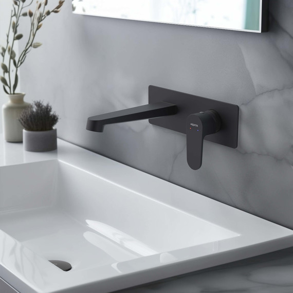 Смеситель для раковины настенный Aquatek Оберон AQ1213MB, чёрный матовый, Цвет производителя: чёрный матовый - фото 7