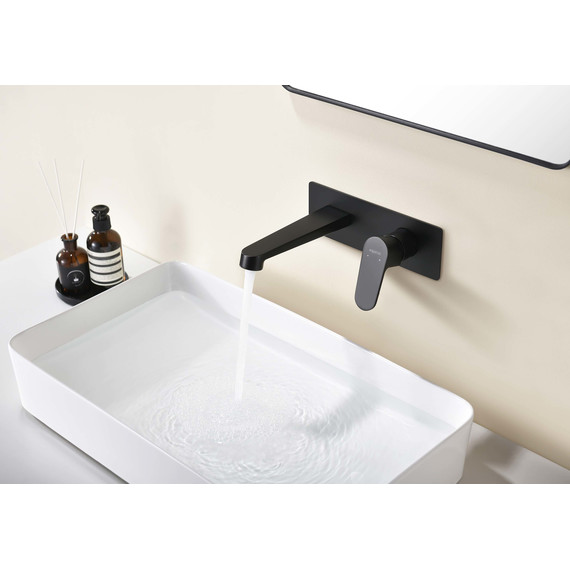 Смеситель для раковины настенный Aquatek Оберон AQ1213MB, чёрный матовый, Цвет производителя: чёрный матовый - фото 11