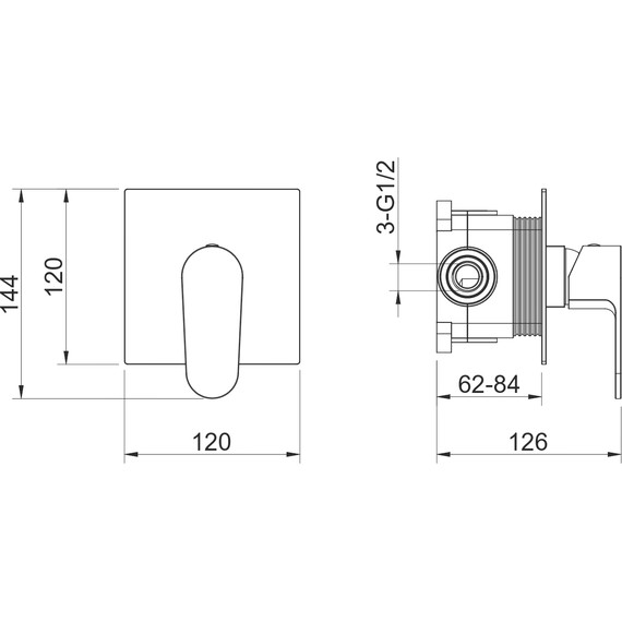 Смеситель для душа Aquatek Оберон AQ1266CR (со скрытой частью), Цвет производителя: хром - фото 4