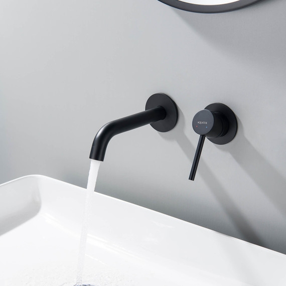 Смеситель для раковины настенный Aquatek Европа AQ1313MB, чёрный матовый, Цвет производителя: чёрный матовый - фото 4