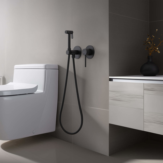 Набор для гигиенического душа Aquatek Европа AQ1319MB (со скрытой частью) чёрный матовый - фото 2