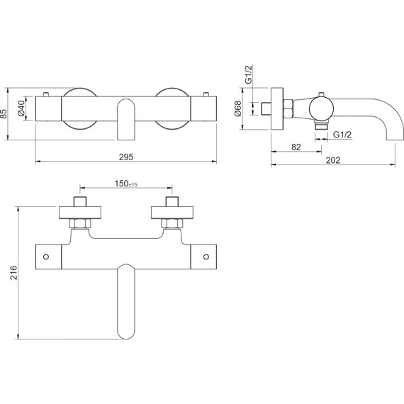 Смеситель для ванны Aquatek Европа AQ1343MB, чёрный матовый, Цвет производителя: чёрный матовый - фото 8