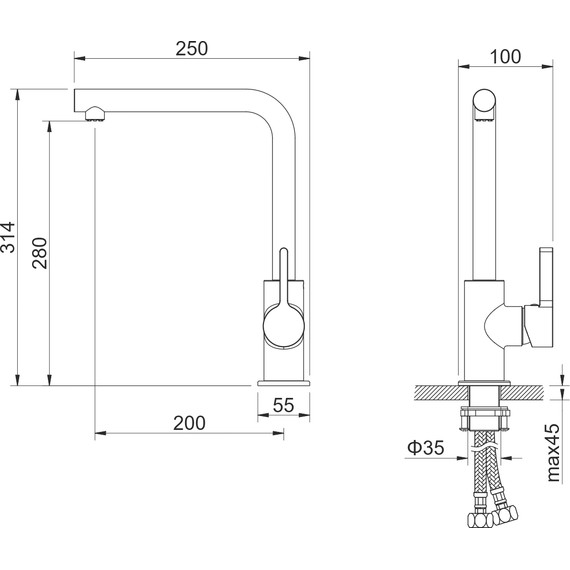 Смеситель для кухни Aquatek Европа AQ1380CR, Цвет производителя: хром - фото 8
