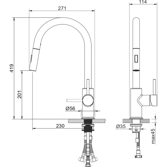 Смеситель для кухни Aquatek Европа AQ1384MB, чёрный матовый, Цвет производителя: чёрный матовый - фото 11
