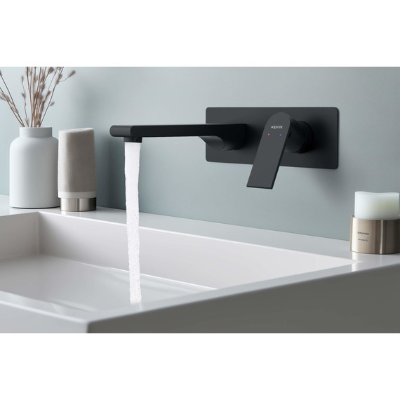 Смеситель для раковины настенный Aquatek Лира AQ1413MB, чёрный матовый, Цвет производителя: чёрный матовый - фото 4