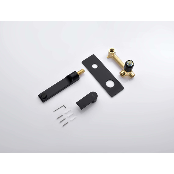 Смеситель для раковины настенный Aquatek Лира AQ1413MB, чёрный матовый, Цвет производителя: чёрный матовый - фото 8